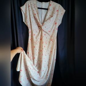 Elegant and Dreamy Women's V Neck Dress with Front Knot